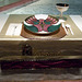 Setting for Theodora in the Dinner Party by Judy Chicago in the Brooklyn Museum, August 2007