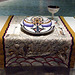 Setting for Trotula in the Dinner Party by Judy Chicago in the Brooklyn Museum, August 2007