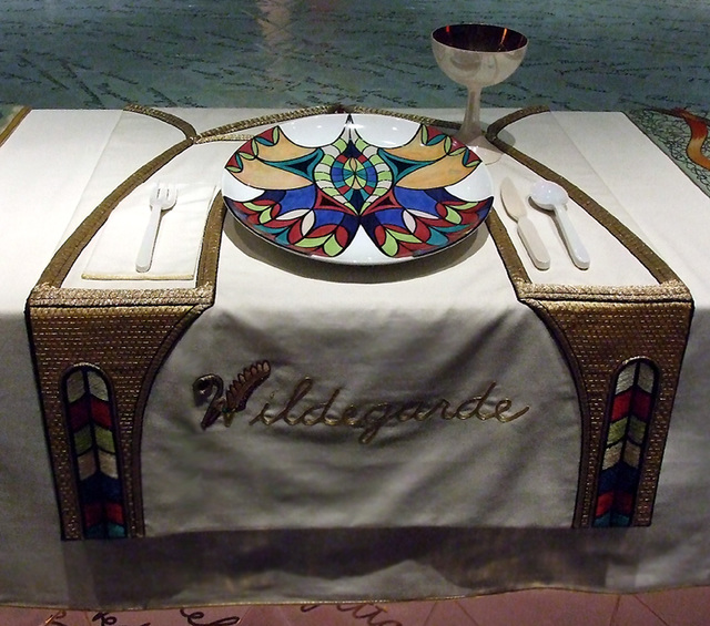 Setting for Hildegarde in the Dinner Party by Judy Chicago in the Brooklyn Museum, August 2007