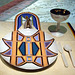 Detail of the Plate for Sacajawea in the Dinner Party by Judy Chicago in the Brooklyn Museum, August 2007