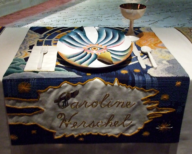 Setting for Caroline Herschel in the Dinner Party by Judy Chicago in the Brooklyn Museum, August 2007