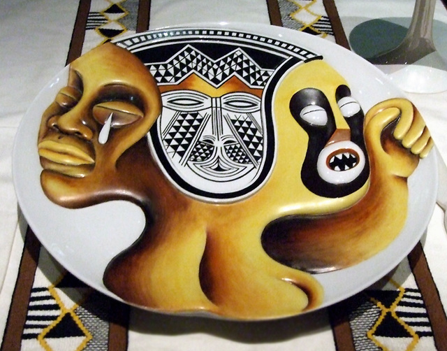 Detail of the Plate for Sojourner Truth in the Dinner Party by Judy Chicago in the Brooklyn Museum, August 2007