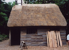 House from PBS' "Colonial House" In Process of Being Reconstructed at Plimoth Plantation, Aug. 2004