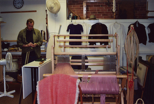 Weaving Loom & Colonial Clothing at Plimoth Plantation, 2004