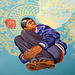 Detail of Go by Kehinde Wiley in the Brooklyn Museum, March 2010