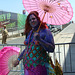Blue Mermaid with a Parasol at the Coney Island Mermaid Parade, June 2010