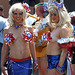 Blonde Mermaids in Red, White, and Blue at the Coney Island Mermaid Parade, June 2010