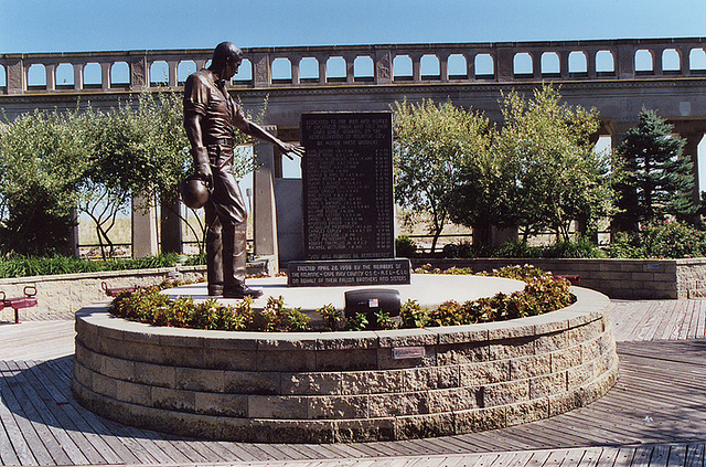 The Bronze Memorial Dedicated to Laborers on the Boardwalk in Atlantic City, Aug. 2006