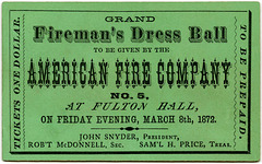 Fireman's Dress Ball, American Fire Co., No. 5, Lancaster, Pa., 1872