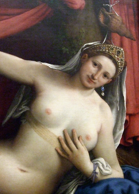 Detail of Venus and Cupid by Lorenzo Lotto in the Metropolitan Museum of Art, Sept. 2007