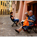 tuscan street scene - tre donne