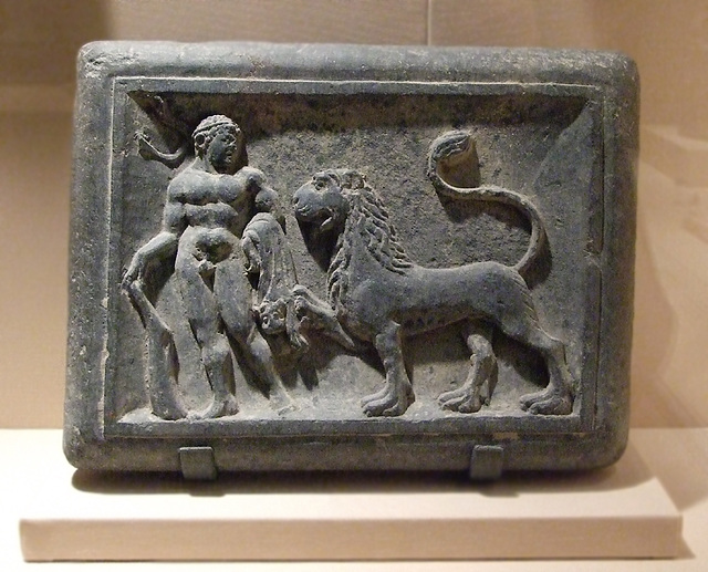 Wrestler's Weight with Hercules and the Nemean Lion in the Metropolitan Museum of Art, September 2010
