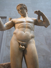 Detail of the Roman Copy of the Diadoumenos by Polykleitos in the Metropolitan Museum of Art, July 2007
