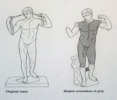 Reconstruction Drawing of the Diadoumenos by Polykleitos in the Metropolitan Museum of Art, July 2007