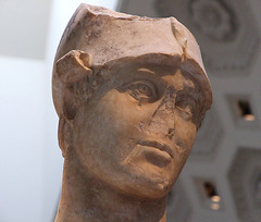 Detail of the Head of a Marble Statue of a Wounded Warrior in the Metropolitan Museum of Art, July 2007