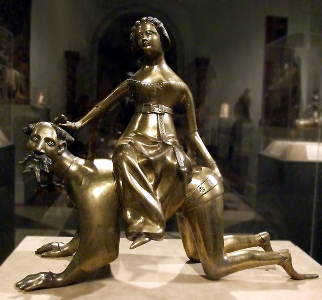 Aquamanile with Phyllis and Aristotle in the Metropolitan Museum of Art, August 2007