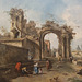 Detail of the Fantastic Landscape by Guardi in the Metropolitan Museum of Art, March 2011