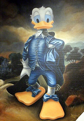 Donald Duck as Gainsborough's Blue Boy Painting in the Disney Store, June 2008