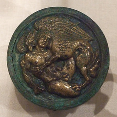Bronze Lid and Upper Part of an Oil Flask in the Metropolitan Museum of Art, February 2011