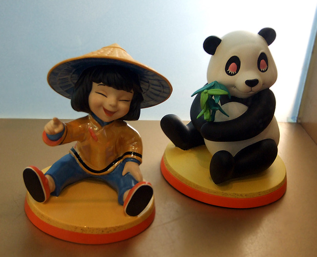 Chinese Girl and Panda from "It's a Small World" Sculpture in the Disney Store, June 2008