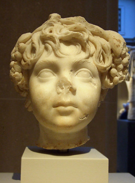Marble Head of a Boy Wearing a Wreath in the Metropolitan Museum of Art, July 2007