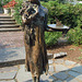Bronze Sculpture of a Girl Holding a Sundial in the Rose Garden in the Brooklyn Botanic Garden, July 2008