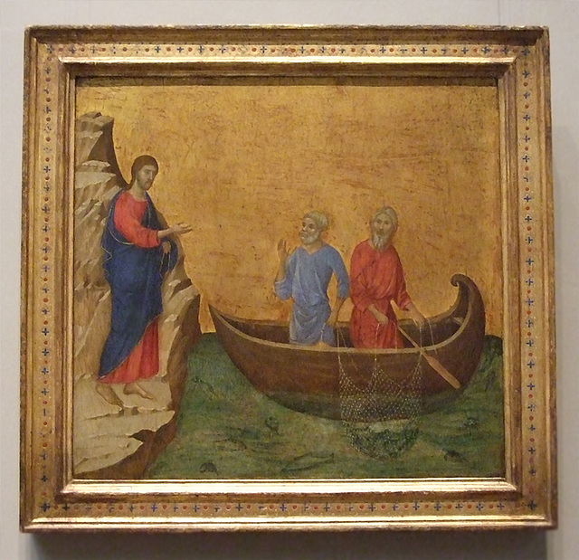 The Calling of the Apostles Peter and Andrew by Duccio in the National Gallery, September 2009