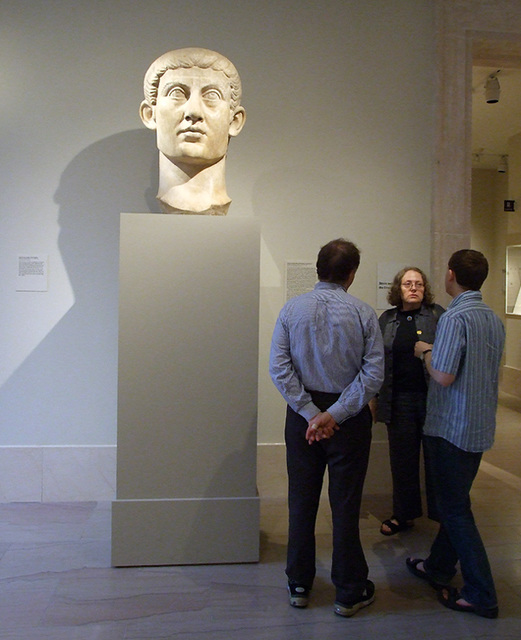 Colossal Portrait Head of Constantine with People for Scale in the Metropolitan Museum of Art,  July 2007