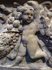 Detail of an Erote on the Garland Sarcophagus in the Metropolitan Museum of Art, July 2007