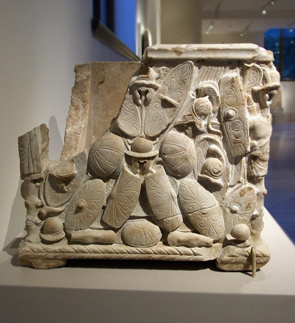 Side of a Roman Cinerary Urn with War Trophies in the Metropolitan Museum of Art, July 2007