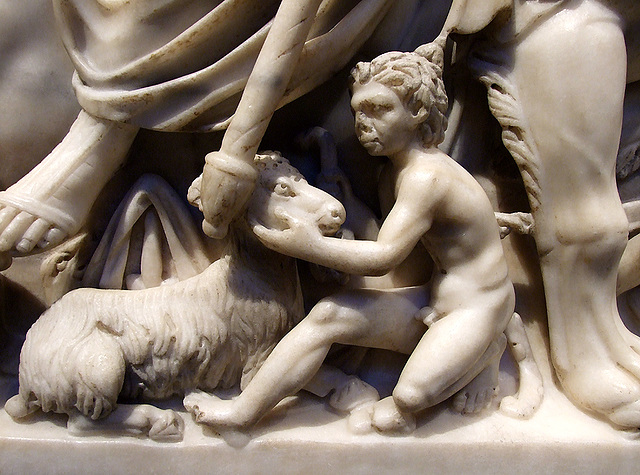 Detail on the Badminton Sarcophagus in the Metropolitan Museum of Art, July 2007