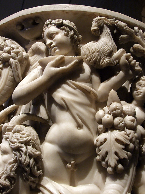 Detail of the Badminton Sarcophagus in the Metropolitan Museum of Art, July 2007