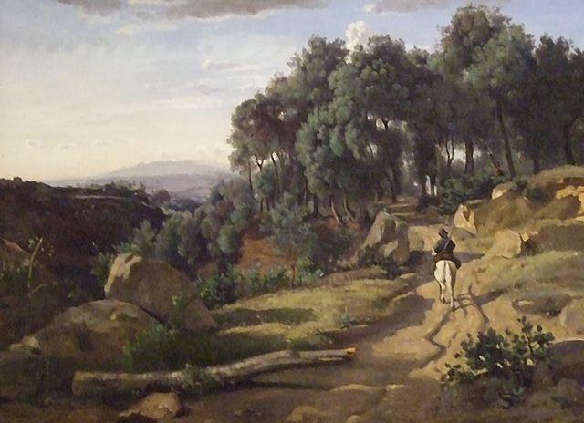 Detail of A View Near Volterra by Corot in the National Gallery, September 2009
