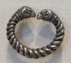 Silver Bracelet with Ram's Head Finials in the Metropolitan Museum of Art, February 2010