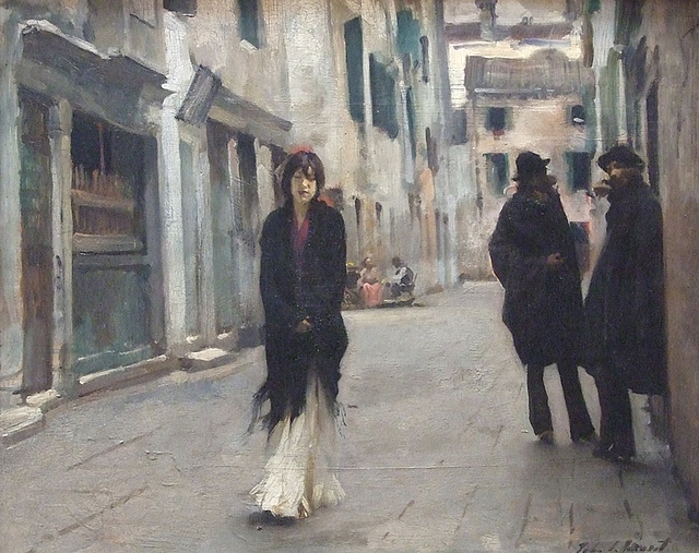 Detail of Street in Venice by John Singer Sargent in the National Gallery, September 2009