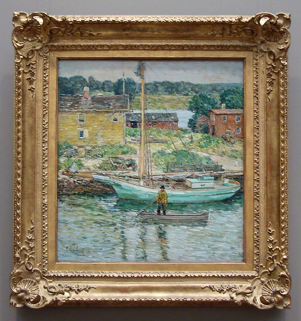 Oyster Sloop, Cos Cob by Childe Hassam in the National Gallery, September 2009
