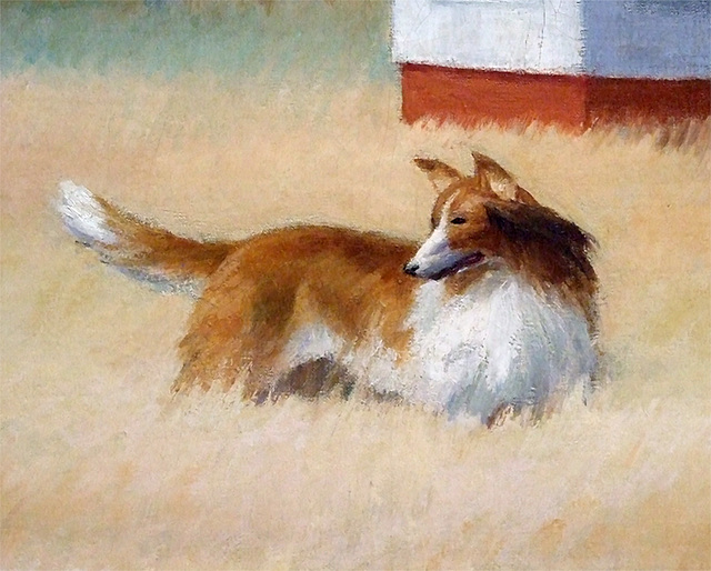 Detail of Cape Cod Evening by Hopper in the National Gallery, September 2009