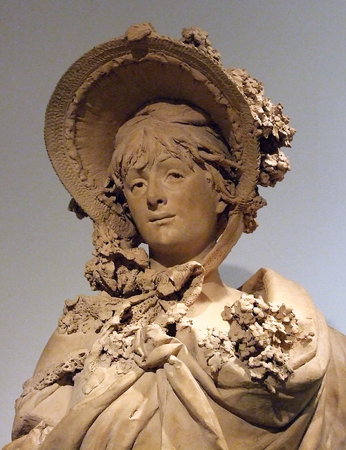 Detail of a Girl in a Straw Bonnet by Carrier-Belleuse in the Metropolitan Museum of Art, January 2011