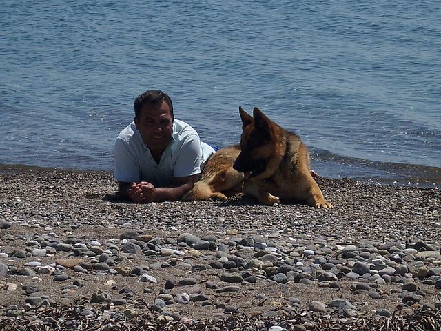 Dogan chilling with his dog