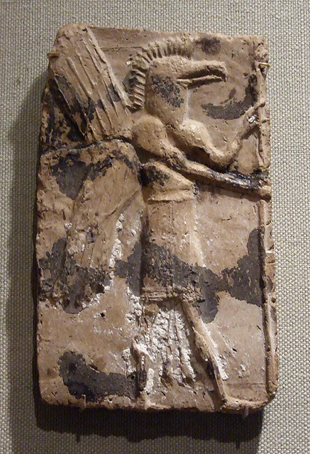 Ipernity Molded Plaque With An Eagle Headed Apkallu In The