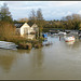 Salters boatyard in the flood
