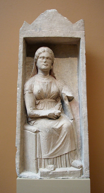 Cypriot Limestone Funerary Monument with a Seated Woman in the Metropolitan Museum of Art, July 2010