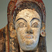 Detail of an Etruscan Painted Terracotta Antefix with the Head of a Woman in the Metropolitan Museum of Art, Sept. 2007