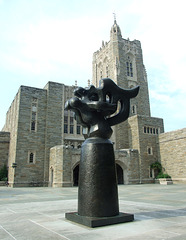 Sculpture in front of the Firestone Library, Princeton University, August 2009