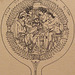 Drawing of a Bronze Etruscan Mirror with Achilles, Thetis, Odysseus, Helen, and Menelaus in the Metropolitan Museum of Art, November 2010