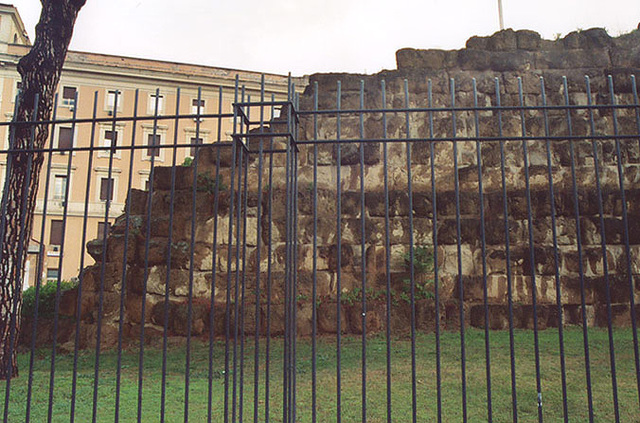 Servian Wall Remains Near Termini Train Station in Rome, Dec. 2003