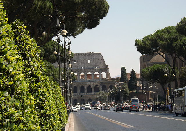 View of the Colosseum from the Via dei Fori Imperali in Rome, July 2012