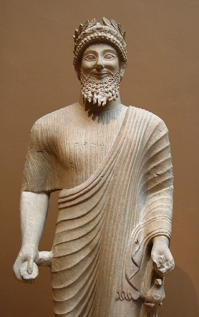 Detail of a Cypriot Statue of a Man in the Metropolitan Museum of Art, July 2010