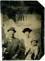 Man and Woman with Doll at Niagara Falls (Mirror Image)