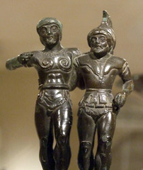 Detail of a Bronze Finial of Two Warriors from a Candelabrum in the Metropolitan Museum of Art, February 2011